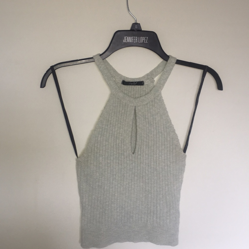 Papaya keyhole cutout crop top